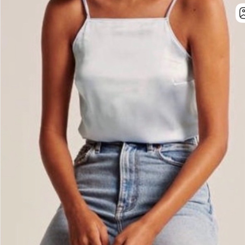 Abercrombie & Fitch Sky Blue Satin Bodysuit